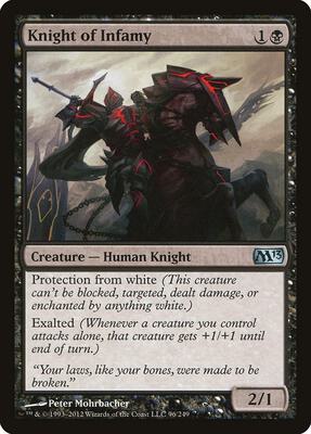 Knight of Infamy card from Magic 2013 (M13)