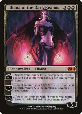 Liliana of the Dark Realms card from Magic 2013 (M13)