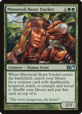 Mwonvuli Beast Tracker card from Magic 2013 (M13)