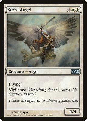 Serra Angel card from Magic 2013 (M13)