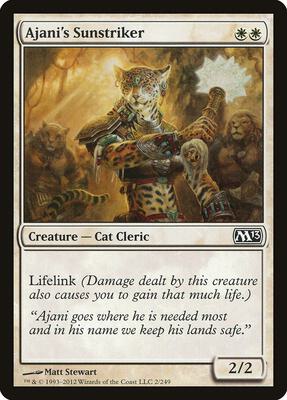 Ajani's Sunstriker card from Magic 2013 (M13)