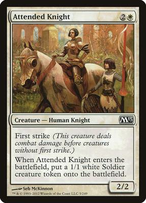 Attended Knight card from Magic 2013 (M13)