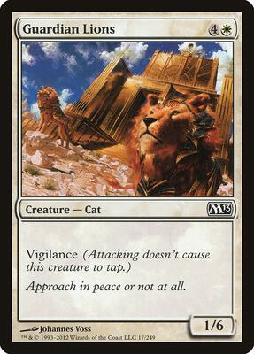 Guardian Lions card from Magic 2013 (M13)
