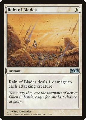 Rain of Blades card from Magic 2013 (M13)