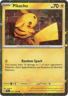 Pikachu - 051/162 (Cosmos Holo) card from Miscellaneous Cards & Products