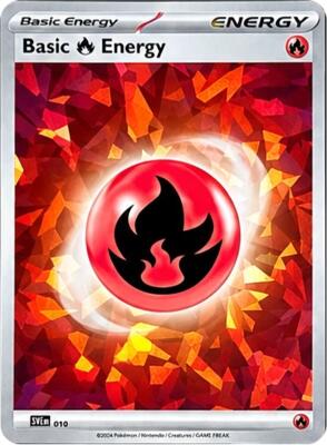 Basic Fire Energy (Cracked Ice Holo) card from SVE: Scarlet & Violet Energies