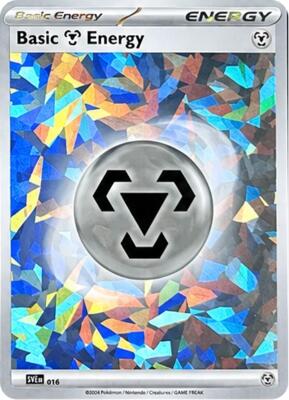 Basic Metal Energy (Cracked Ice Holo) card from SVE: Scarlet & Violet Energies