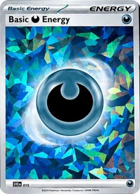 Basic Darkness Energy (Cracked Ice Holo) card from SVE: Scarlet & Violet Energies