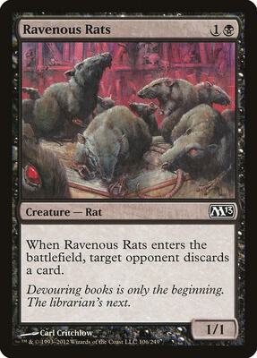 Ravenous Rats card from Magic 2013 (M13)