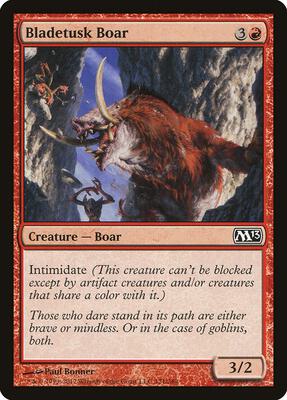 Bladetusk Boar card from Magic 2013 (M13)