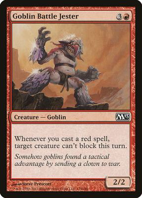 Goblin Battle Jester card from Magic 2013 (M13)