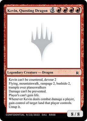 Kevin, Questing Dragon card from Un-Known Event Playtest Cards