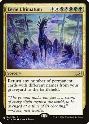 Eerie Ultimatum card from The List Reprints