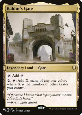 Baldur's Gate card from The List Reprints