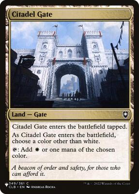Citadel Gate card from The List Reprints