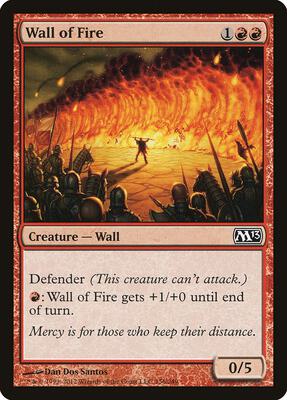 Wall of Fire card from Magic 2013 (M13)