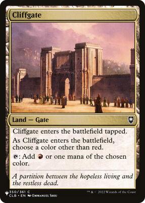 Cliffgate card from The List Reprints