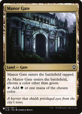 Manor Gate card from The List Reprints