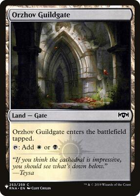 Orzhov Guildgate (253) card from The List Reprints