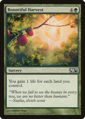 Bountiful Harvest card from Magic 2013 (M13)