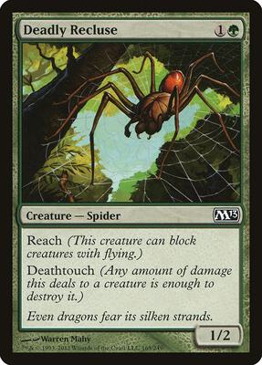 Deadly Recluse card from Magic 2013 (M13)