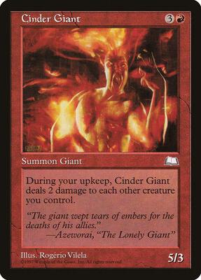 Cinder Giant card from Weatherlight