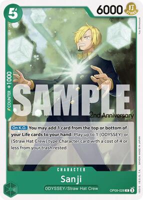 Sanji (028) card from Emperors in the New World: 2nd Anniversary Tournament Cards