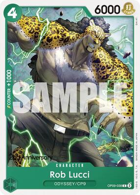 Rob Lucci (038) card from Emperors in the New World: 2nd Anniversary Tournament Cards