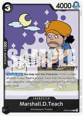Marshall.D.Teach (092) card from Emperors in the New World: 2nd Anniversary Tournament Cards