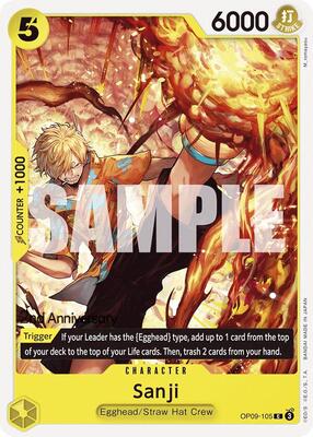 Sanji (105) card from Emperors in the New World: 2nd Anniversary Tournament Cards