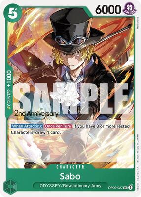 Sabo (027) card from Emperors in the New World: 2nd Anniversary Tournament Cards