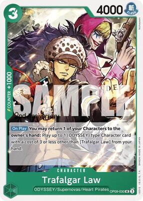 Trafalgar Law card from Emperors in the New World: 2nd Anniversary Tournament Cards