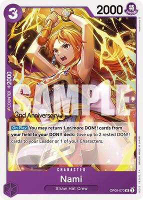 Nami (070) card from Emperors in the New World: 2nd Anniversary Tournament Cards