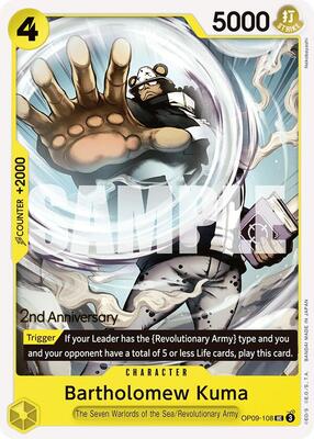 Bartholomew Kuma card from Emperors in the New World: 2nd Anniversary Tournament Cards