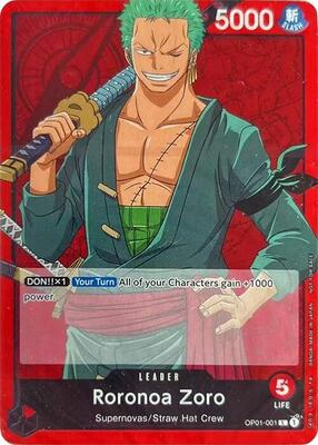 Roronoa Zoro card from One Piece Demo Deck Cards