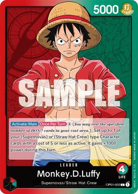 Monkey.D.Luffy (003) card from One Piece Demo Deck Cards