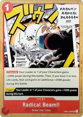 Radical Beam!! card from One Piece Demo Deck Cards