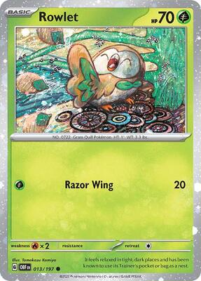 Rowlet - 013/197 (Cosmos Holo) card from Miscellaneous Cards & Products