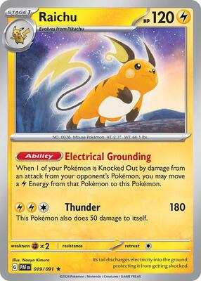 Raichu - 019/091 (Paldean Fates) card from Deck Exclusives
