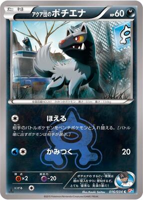 Team Aqua's Poochyena card from CP1: Magma Gang vs Aqua Gang: Double Crisis