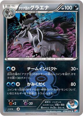 Team Aqua's Mightyena card from CP1: Magma Gang vs Aqua Gang: Double Crisis