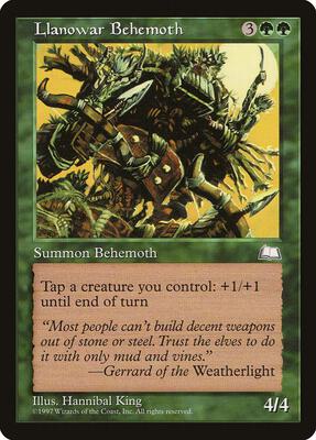 Llanowar Behemoth card from Weatherlight