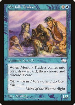 Merfolk Traders card from Weatherlight