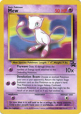 Mew - 8 (Glossy Finish) card from WoTC Promo