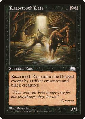Razortooth Rats card from Weatherlight