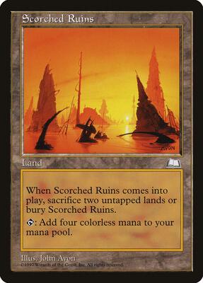 Scorched Ruins card from Weatherlight