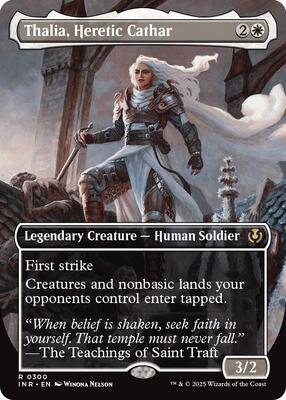 Thalia, Heretic Cathar (Borderless) card from Innistrad Remastered