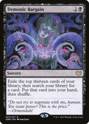 Demonic Bargain card from Promo Pack: Duskmourn: House of Horror