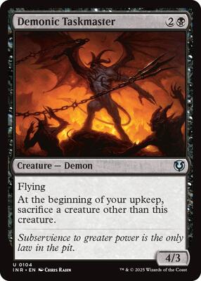 Demonic Taskmaster card from Innistrad Remastered