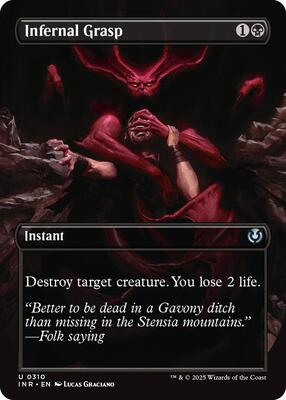 Infernal Grasp (Borderless) card from Innistrad Remastered